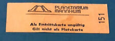 Eintrittskarte Planetarium Mannheim ca. 1980