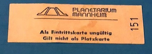 Eintrittskarte planetarium - eintrittskarte,