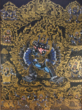 XXL Yamantaka großes Meister Thangka Gold Malerei Tibet Buddhismus im Goldrahmen