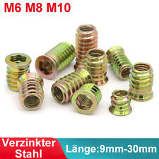 M6 M8 M10 Holz Möbel Gewindeeinsatz Muttern Hex Einschraubmuttern Verzinkt