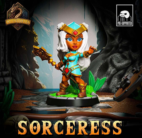 28mm sorceress chibi - 28mm, d&d