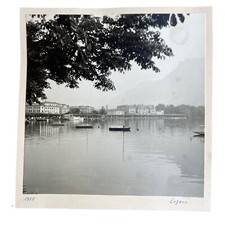 Altes Foto Lugano See Boot