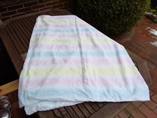 50er Vintage Bettbezug Bettwäsche Bezug Decke pastell gelb rosa blau 180 x 125cm