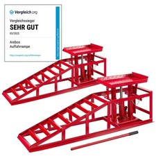 AREBOS 2x PKW Auffahrrampe höhenverstellbar Hebebühne  Auffahrbock Hebeplattform