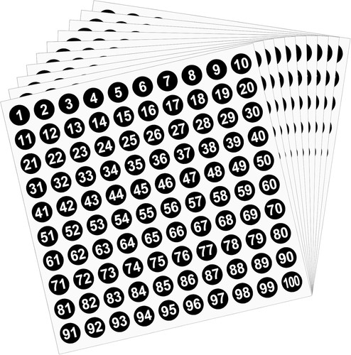Zahlen aufkleber blatt - zahlen, 10