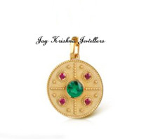 14K Gold Grün Smaragd Rubin