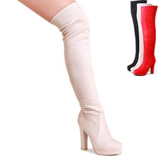 Damen Overknee Stiefel Plateau