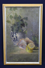 Gemälde Öl Ölgemälde Malerei Stillleben Antik Blumen Ölbild Asiatisch Auster