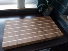 Stirnholz Schneidebrett 58,5x32,5x5,6cm Eiche/Buche Hirnholz Hackblock XXL