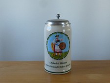 Oktoberfest München Zinndeckel Bierkrug Entw. C. v. Seidlein Jahreskrug Festkrug