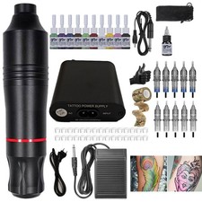 Kabellos Tattoo Maschine Set Komplettes Tattoo Zubehör,Rotationsstift-Maschine