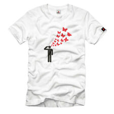 Headshot Kopfschuß Schießen Schmetterlinge fliegen - T Shirt #2035