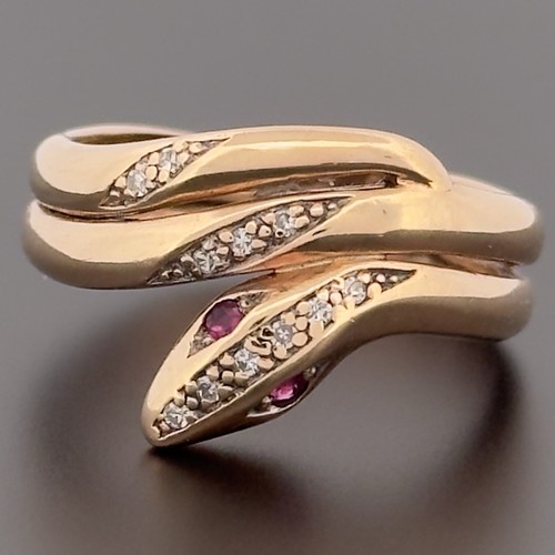 Vintage gelbgold rubin - rubin, &