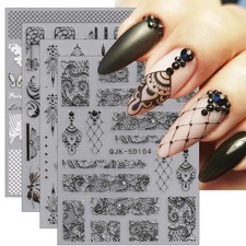 Damen Nagelsticker Schwarz