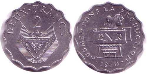 Ruanda republik francs 1970 - ruanda, 2