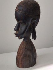 Original Statue Afrika AFRIKANISCHE KUNST Geschnitzt Frau mit langen Ohren 