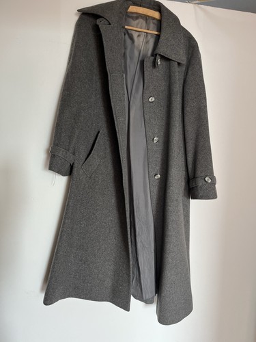Vintage wilken wollmantel - vintage, grau