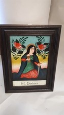 Hinterglasbild Heilige Barbara