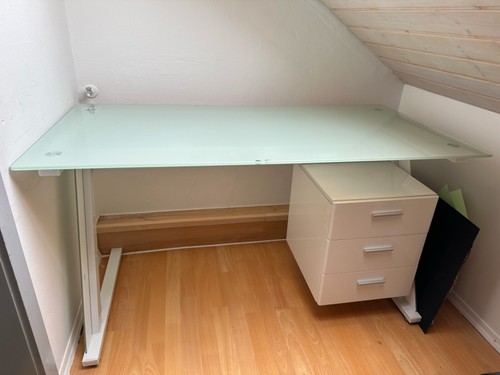 Schreibtisch mit glasplatte - schreibtisch,