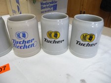 4107.     6 x   alte Steingut Bierkrug Tucher   Krug Bierkrüge 0,4 L