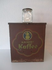 Kaiser's Kaffee große Blechdose Verkaufsvitrine. Mit Original Kaffeeglas selten