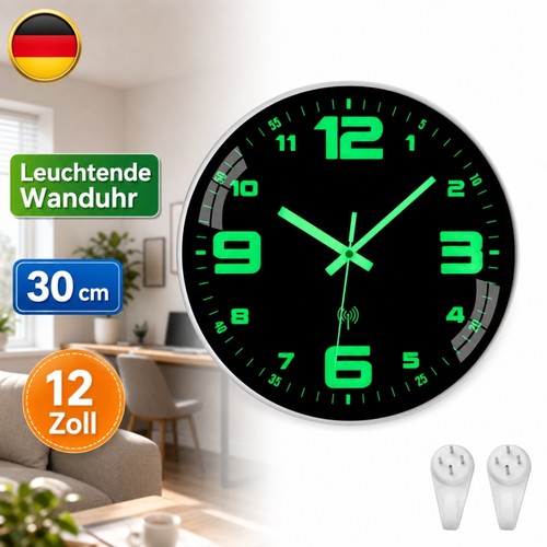 Funkwanduhr leuchtend lautlos - funkwanduhr,