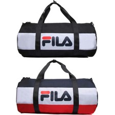 Fila Ted Reisetasche Unisex Leinen Reisetasche Schwarz Weiß/ Weiß Blau Rot