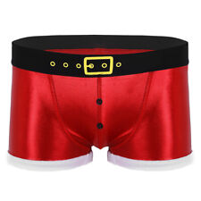 DE iEFiEL Herren Weihnachten Unterwäsche Metallic Shorts Boxershorts Männer Sexy