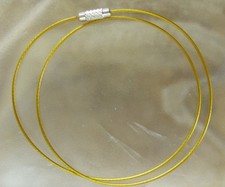  Edelstahl Halsreif Collier mit Edelmetall Gewindeverschluss 44,5 cm goldfarben