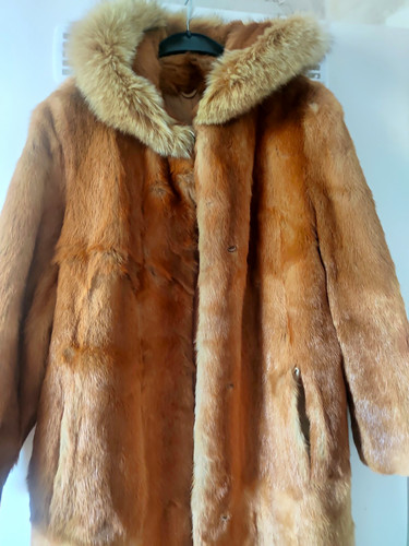 Damen pelzmantel orange lang - pelzmantel,