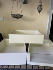 3 große weiße Schubladen mit Glasfront +Schienensystem Ikea