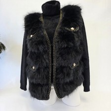 Damen Fellweste Kunstfell Gr