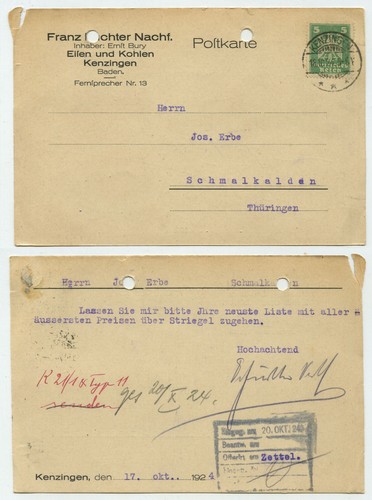 92995 postkarte kenzingen - postkarte,