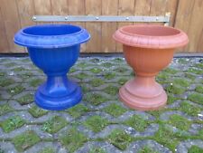 Pflanzpokal BLAU -  Amphore Pflanzgefäß Blumentopf Pflanzkübel H 39 cm - 2 Stück