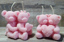 2 Kerzen Teddybär Herz Rosen