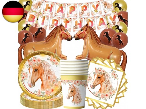 Pferde geburtstag deko set - pferde,