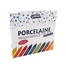 Pebeo Porcelaine 150 Permanent Keramik Lackmarker Set 9 Farben 0,7 mm Feder