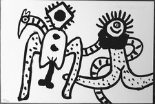 Alan Davie signierter Original-Siebdruck 1970 Galerie Stangl