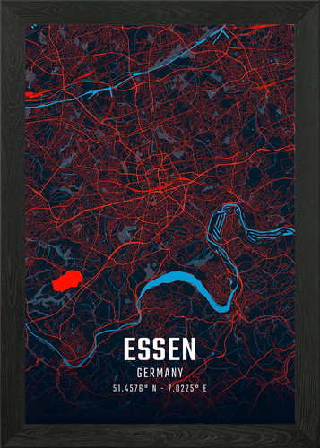 Essen stadtplan gerahmt - essen,