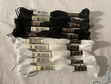 10 Skeins DMC BLACK/WHTE Or