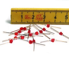 200x Stanley Vintage Leuchtdiode LED BR2222S / BR 2222S, 2 x 2.5 mm, Rot, NOS