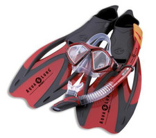 Aqualung Tauchset Proflex X rot Gr. 38-46 Maske, Flossen, Schnorchel