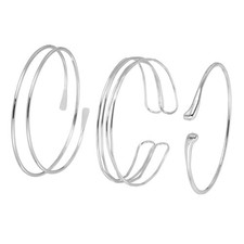3Pcs Silber Armreifen für
