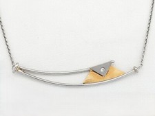 Diamant-Collier- 750 Gelb-Gold + 950 Platin - 1 Brillant