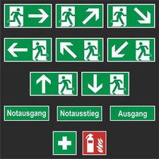Schild Notausgang Rettungsweg Fluchtweg nachleuchtend ASR1.3 ISO7010 selbstkl.