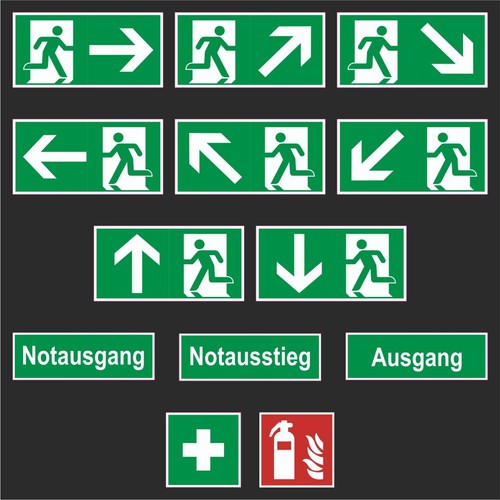 Schild notausgang rettungsweg - schild,