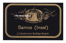 x6550 KEMPTEN  Zum Goldenen Fass  SAMOS (INSEL) WeinEtikett wine label étiquette