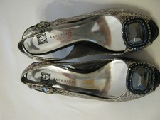 High Heels PeepToos  Silbermischung Plateausohle Absatz 10,5 cm Gr, 37 neuw.