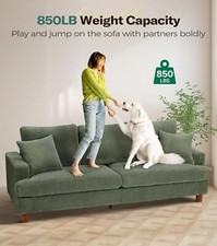 Grün Comfy Corduroy Sofa 3