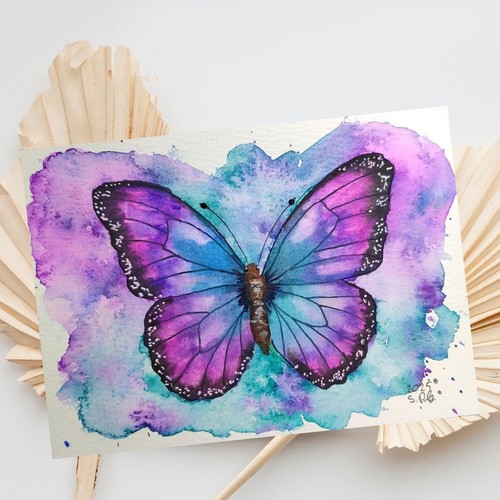 Handgemalter schmetterling - handgemalter,